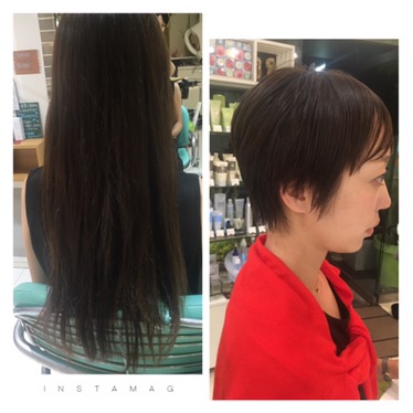 ヘアドネーションでロングから大人ショートスタイルに Rosso下北沢美容室 下北沢 美容室 ロッソサンテ